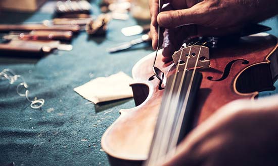 restringing a violin